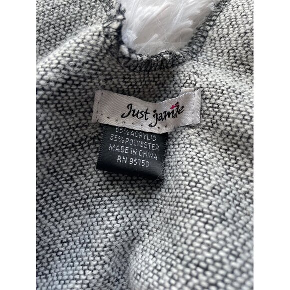 JUST JAMIE Black & White Geometric Pattern Poncho OSFM - Picture 6 of 7